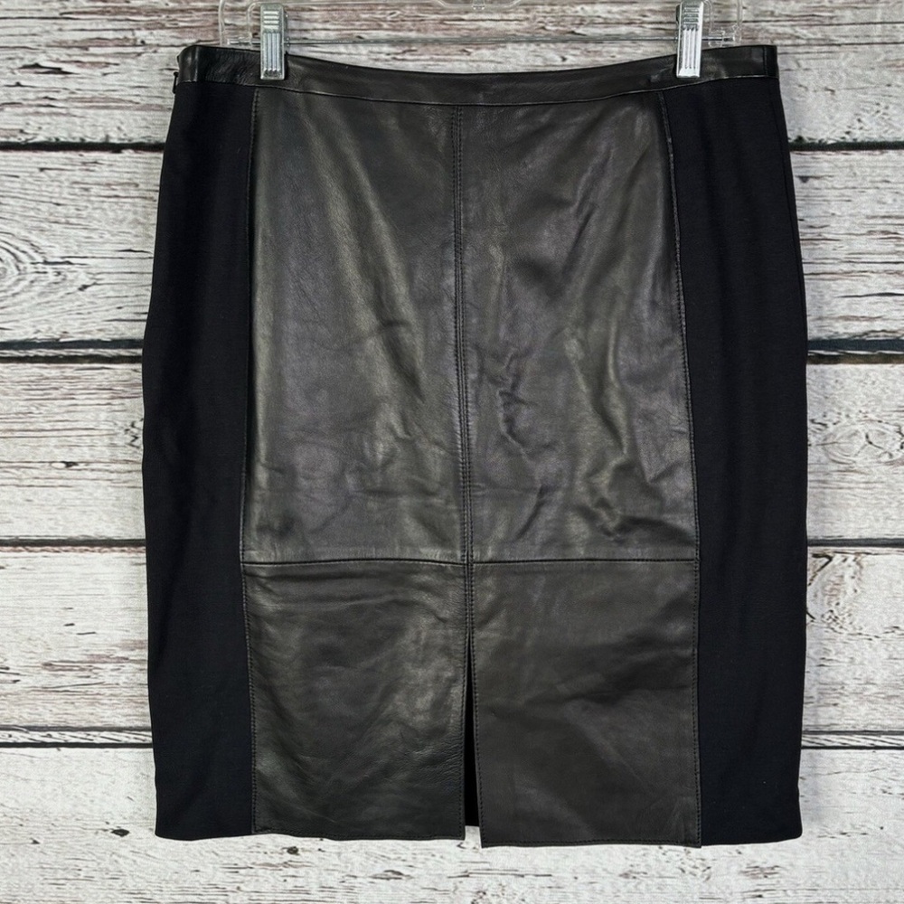 Black Genuine Leather Skirt Halogen by Nordstrom - Picture 3 of 8